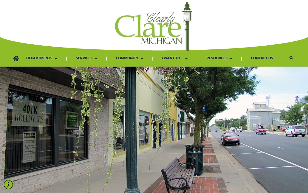 Clare court records source showing the official City of Clare municipal site