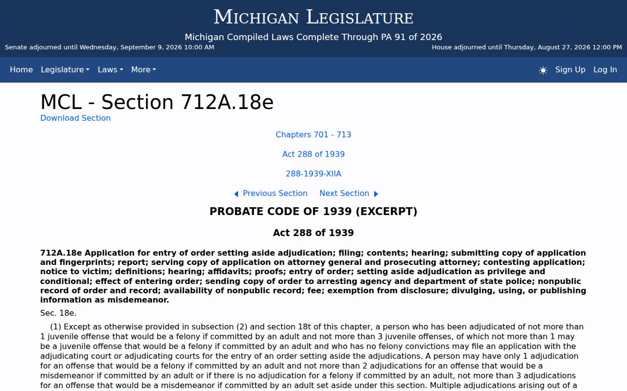 Clare County criminal court docket source showing Michigan juvenile-court confidentiality law